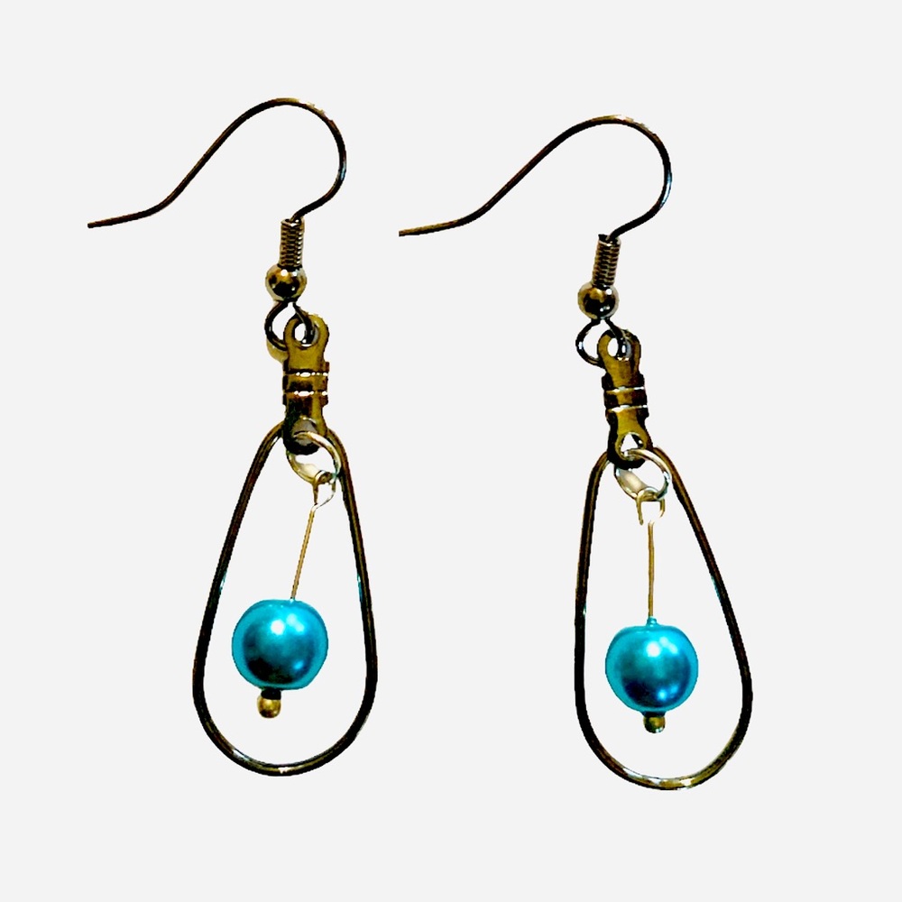 Turquoise Beaded Teardrop Earrings